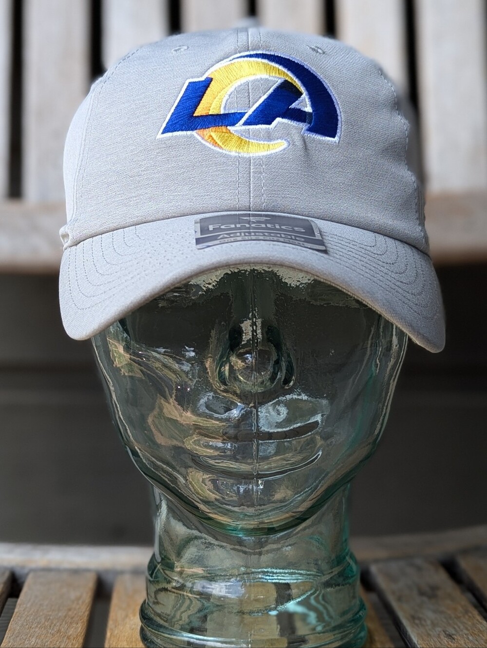 NWT Fanatics NFL LA Rams Logo Light Gray Baseball Cap One Size Embroidered